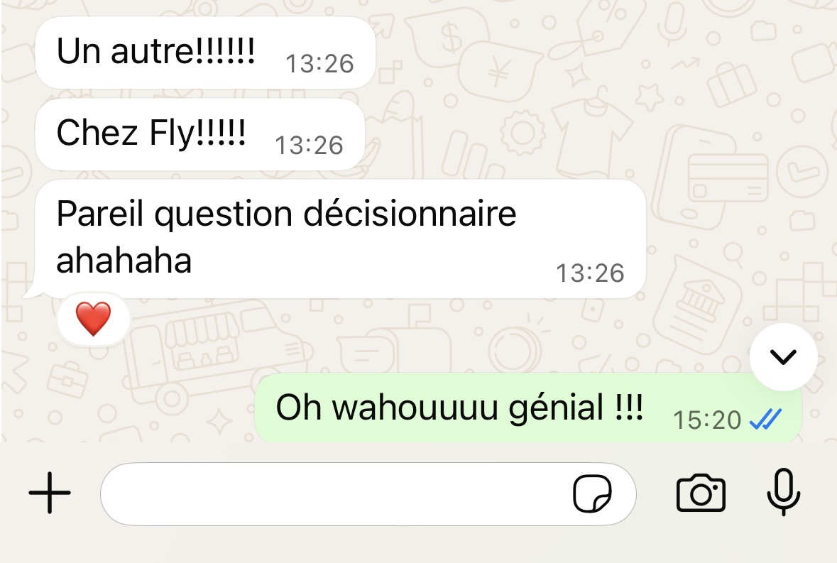 Message client : une nouvelle vente closée chez Fly